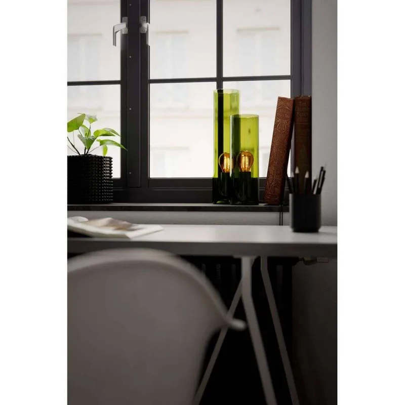 Bordslampa Flake, höjd 30 cm, glas, E27 från By Rydéns i Grön – produktbild 3 av 4