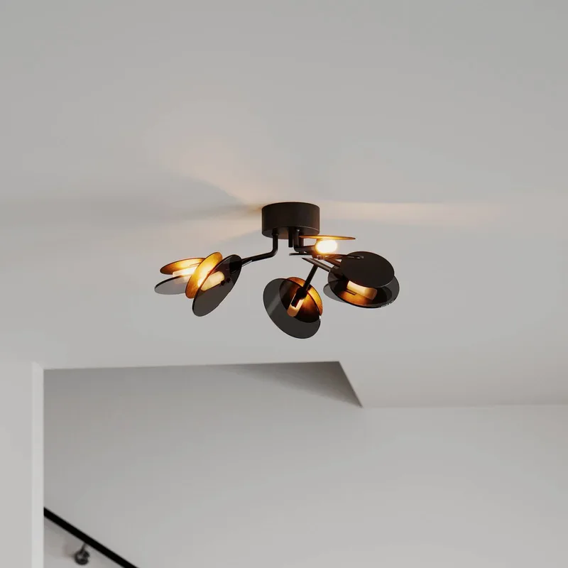 Grand plafonnier avec disques diffuseurs Turno de By Rydéns en Mat zwart – photo produit