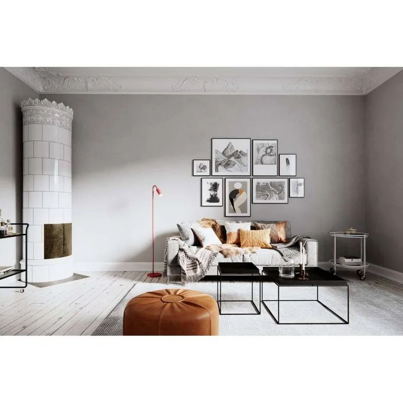 vloerlamp Curve, metaal, GU10 van By Rydéns in Donkerrood – productfoto 2 van 2
