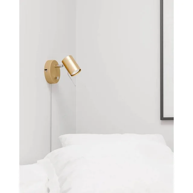 wandlamp Correct, goudkleurig, metaal, GU10
