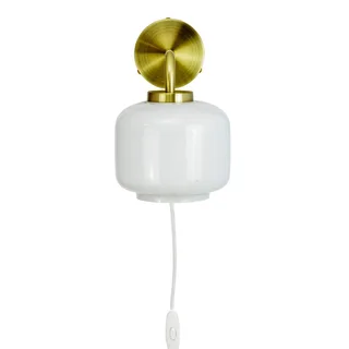 Arp wandlamp, messingkleurig, breedte 15 cm by Dyberg Larsen in Brass, White – product photo 4 of 4