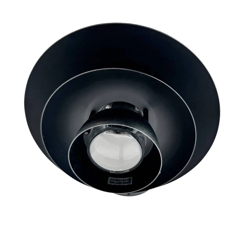 buitenwandlamp Morph, Ø 24 cm, zwart, metaal fra Dyberg Larsen – produktbillede 2 af 4
