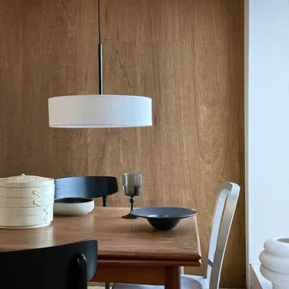 Suspension en métal et tissu noir/blanc de Dyberg Larsen en Naturel, Noir – photo produit 4 sur 5
