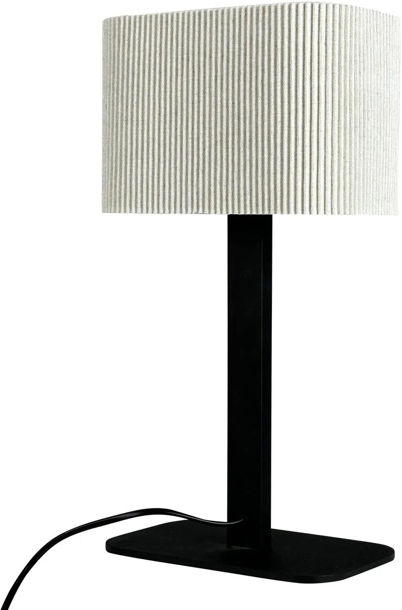 Lampe à poser en métal et tissu noir/blanc de Dyberg Larsen en Naturel, Noir – photo produit 1 sur 5