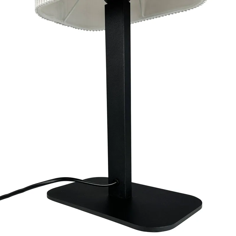 Lampe à poser en métal et tissu noir/blanc de Dyberg Larsen en Naturel, Noir – photo produit 5 sur 5