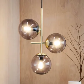 Como hanglamp, 3-lamps, messing de Dyberg Larsen en Laiton, Rookgrijs – photo produit 1 sur 3