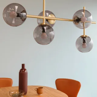 Como Pendelleuchte Brass von Dyberg Larsen in Messing, Rookgrijs – Produktfoto 4 von 5