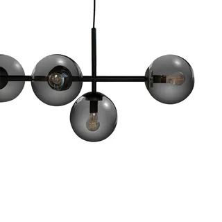 Como hanglamp, 5-lamps, zwart de Dyberg Larsen en Noir, Rookgrijs – photo produit 3 sur 4