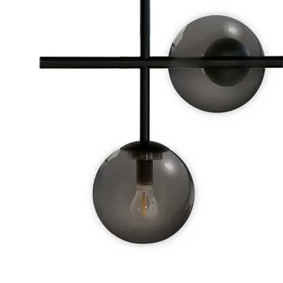 Como hanglamp, 5-lamps, zwart de Dyberg Larsen en Noir, Rookgrijs – photo produit 1 sur 4