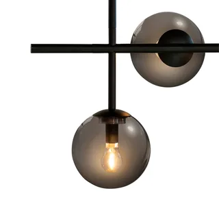 Como hanglamp, 5-lamps, zwart de Dyberg Larsen en Noir, Rookgrijs – photo produit 2 sur 4