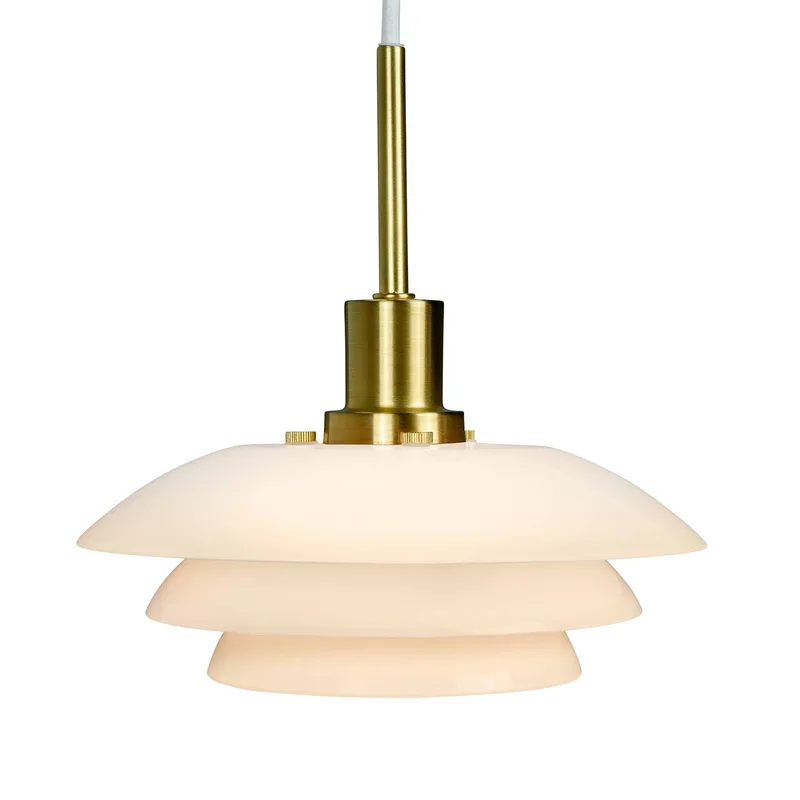 DL20 hanglamp glazen kap, messing de Dyberg Larsen en Laiton, Opaal – photo produit