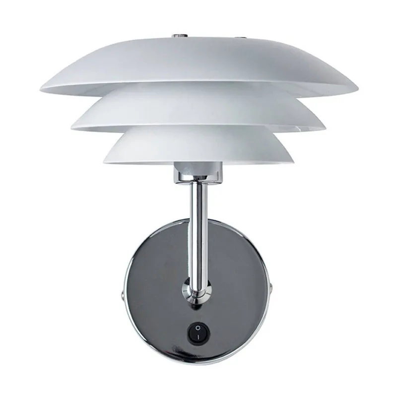 DL20 wandlamp metaal 20cm wit van Dyberg Larsen in Mat wit, Chroom – productfoto