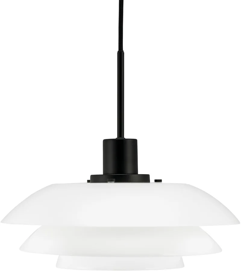 DL31 Hängeleuchte Glasschirm schwarz von Dyberg Larsen in Weiß – Produktfoto 1 von 2