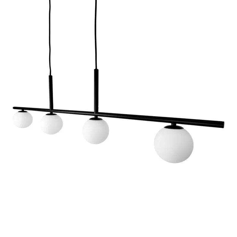 hanglamp Alice, zwart, metaal, 4-lamps. von Dyberg Larsen in Schwarz, Weiß – Produktfoto