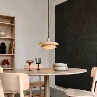 hanglamp Ava, metaal, Ø 31 cm de Dyberg Larsen en Beige – photo produit 2 sur 5