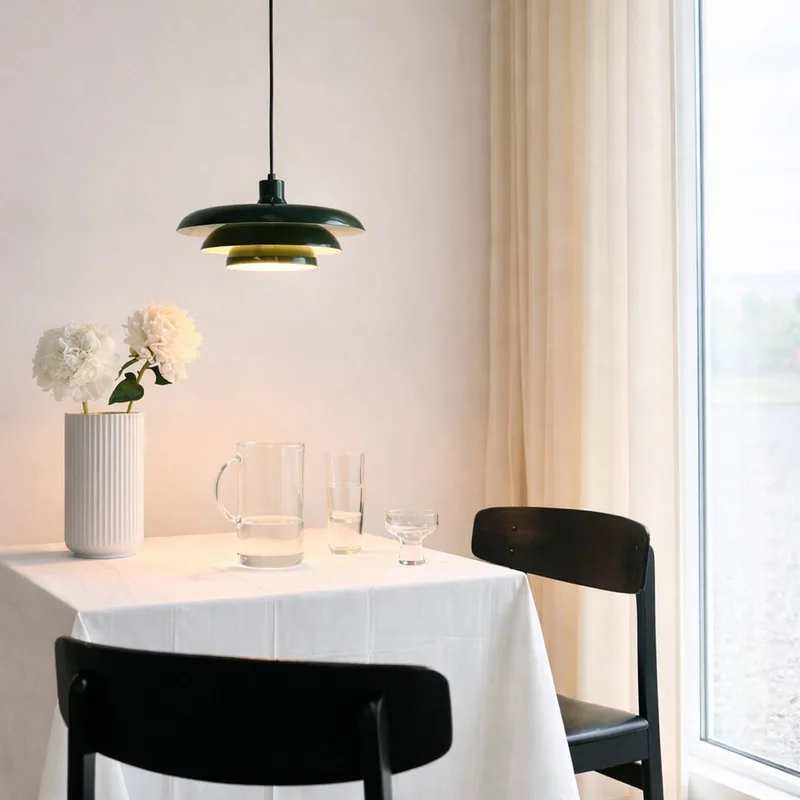 hanglamp Ava, metaal, Ø 31 cm fra Dyberg Larsen i Mørkegrøn – produktbillede 2 af 5