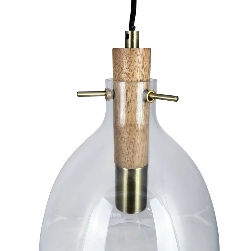 Bistro Pendelleuchte Ø30 Klar von Dyberg Larsen in Transparent, Braun, Messing – Produktfoto 2 von 3