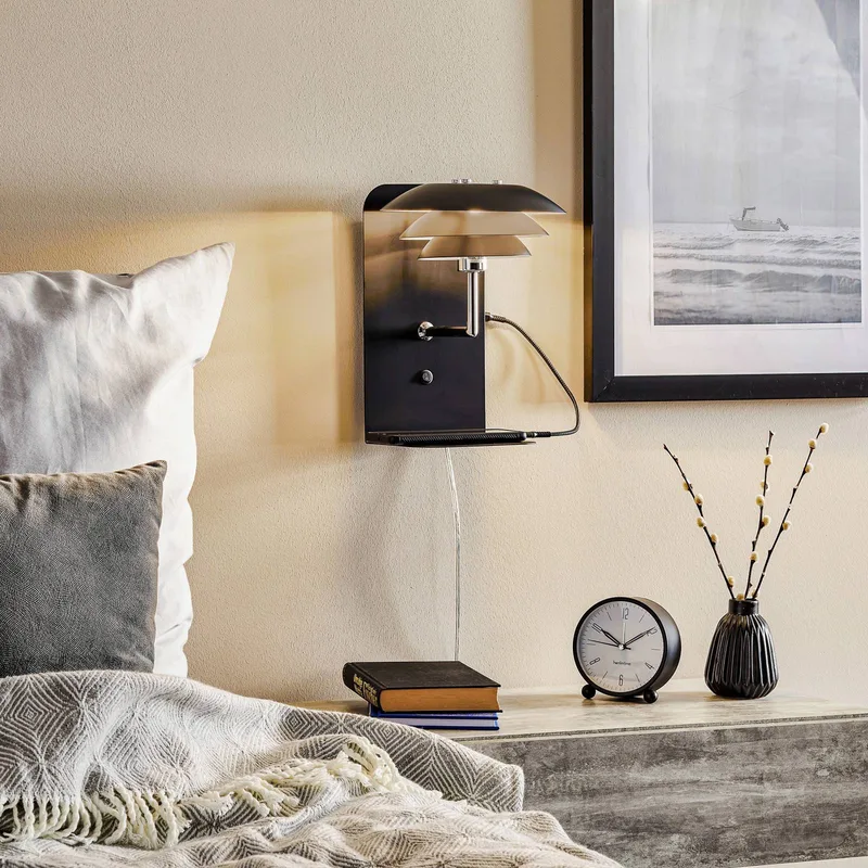DL20 USB Appui et Lampe Noir de Dyberg Larsen en Matzwart – photo produit 2 sur 5