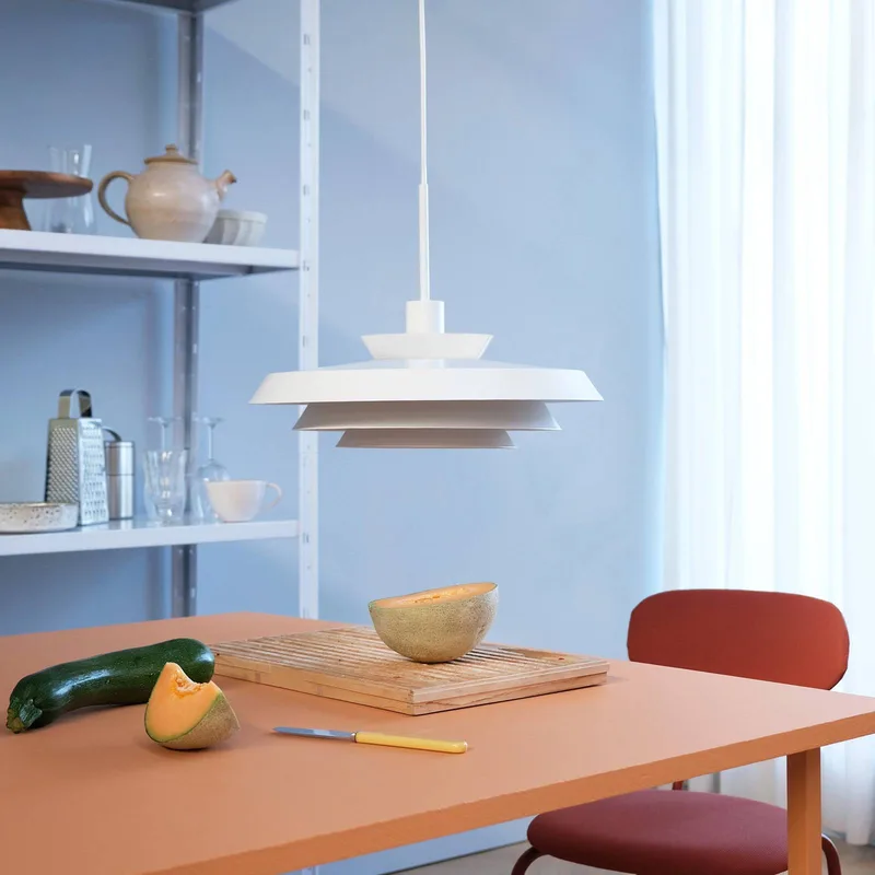 hanglamp DL44, metaal, Ø 45 cm fra Dyberg Larsen i Hvid – produktbillede 3 af 5