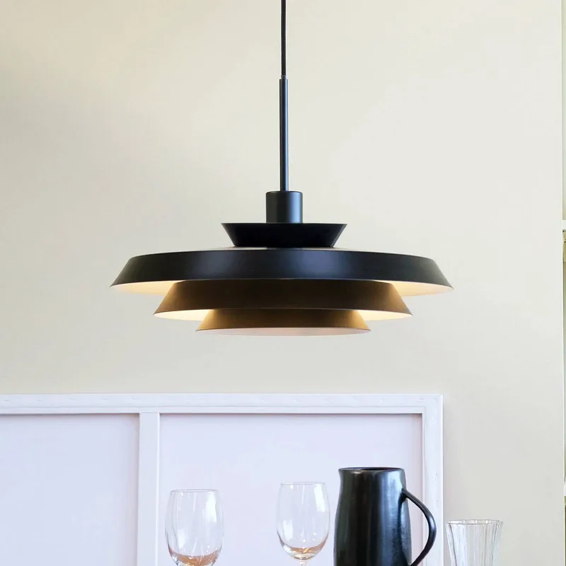 hanglamp DL44, metaal, Ø 45 cm de Dyberg Larsen en Noir – photo produit 1 sur 5