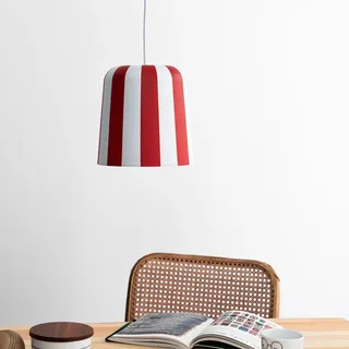 hanglamp Gry, donkerrood/wit, Ø 20 cm fra Dyberg Larsen i Donkerrood, Hvid – produktbillede 1 af 3