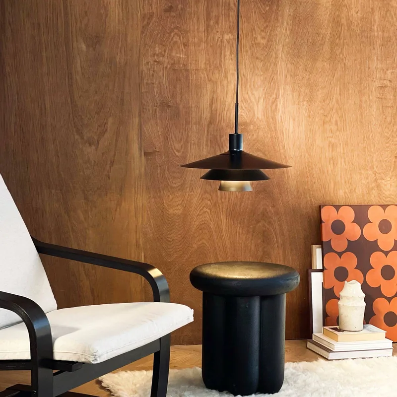 hanglamp Kay, Ø 40 cm, metaal de Dyberg Larsen en Noir – photo produit 2 sur 3