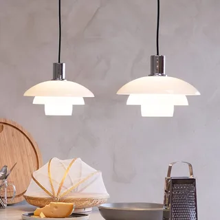 hanglamp Morph, Ø 28 cm, glas de Dyberg Larsen en Opaal – photo produit 1 sur 4