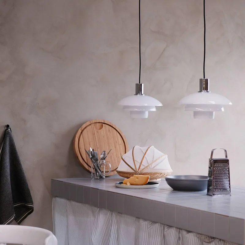 hanglamp Morph, Ø 28 cm, glas de Dyberg Larsen en Opaal – photo produit 3 sur 4