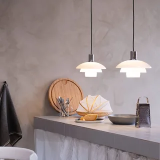 hanglamp Morph, Ø 28 cm, glas de Dyberg Larsen en Opaal – photo produit 2 sur 4