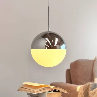 hanglamp Nova D25, opaal/chroom, metaal von Dyberg Larsen in Opaal, Chrom – Produktfoto 1 von 4