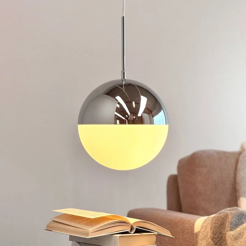 hanglamp Nova D25, opaal/chroom, metaal von Dyberg Larsen in Opaal, Chrom – Produktfoto 1 von 4