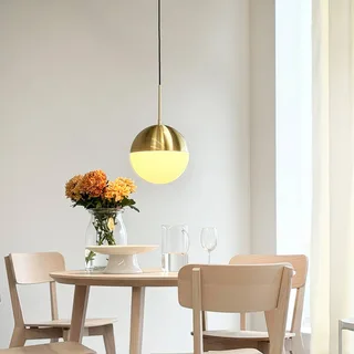 hanglamp Nova D25, opaal/messing, metaal fra Dyberg Larsen i Opaal, Messing – produktbillede 3 af 5