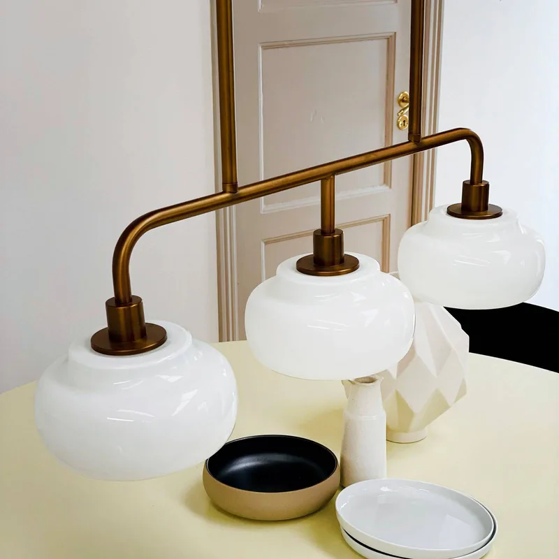 hanglamp Ossett, bronskleurig, lengte 80 cm fra Dyberg Larsen i Bronze, Opaal – produktbillede 2 af 2