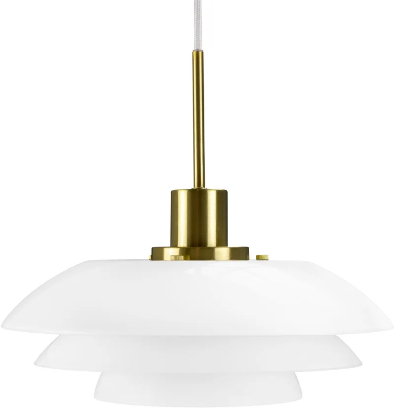 Hanglamp Pendant 31 Cm E27 Glas 25w Wit/goud fra Dyberg Larsen i Hvid – produktbillede