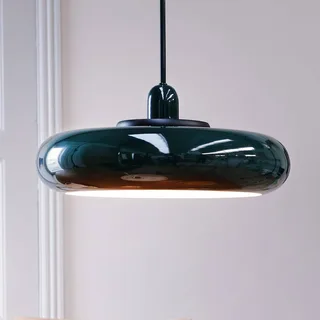 hanglamp Planet, donkergroen, Ø 40 cm, metaal från Dyberg Larsen i Mörkgrön, Svart – produktbild 1 av 5