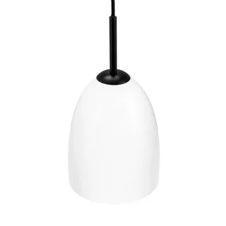 Suspension en verre opale et métal noir de Dyberg Larsen en Matzwart, Opaal – photo produit 2 sur 3