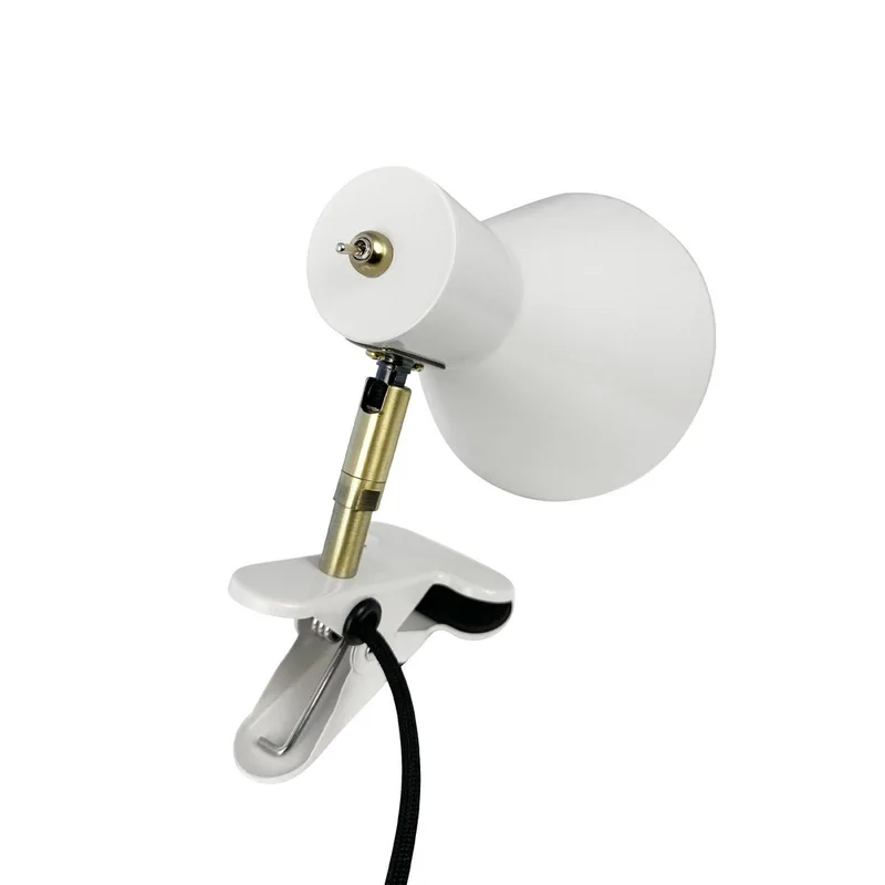 Lampe à pince Sleep Shiny White/Antique Brass de Dyberg Larsen en Kittweiß – photo produit 4 sur 5