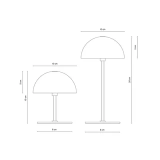 LED-batterijtafellamp Along, oranje, set van 2 de Dyberg Larsen en Orange, Laiton – photo produit 2 sur 4