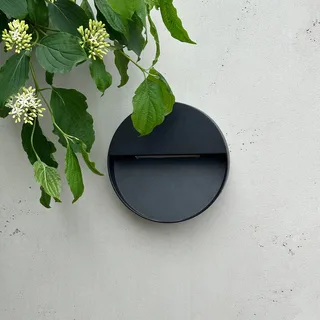 LED buiten wandlamp Pluto, Ø 15 cm de Dyberg Larsen en Noir – photo produit 3 sur 4
