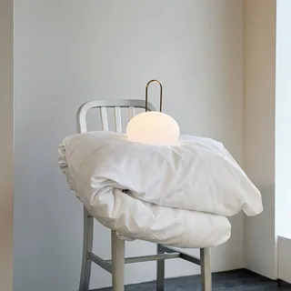 LED lantaarn Ellipse, wit/messing, IP44 von Dyberg Larsen in Weiß, Messing – Produktfoto 3 von 4