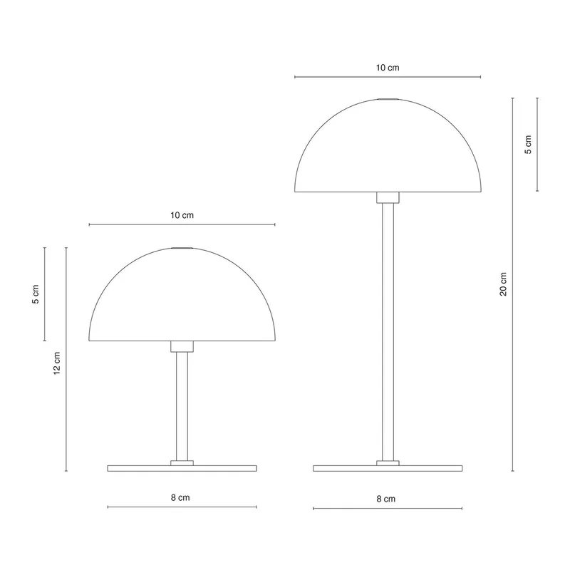 LED tafellamp Along, set van 2 från Dyberg Larsen i Krom – produktbild 3 av 5