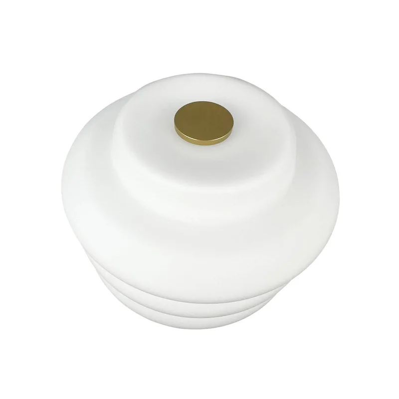 LED-Akku-Tischlampe Diva, weiß/messingfarben von Dyberg Larsen in Messing, Weiß – Produktfoto 4 von 5