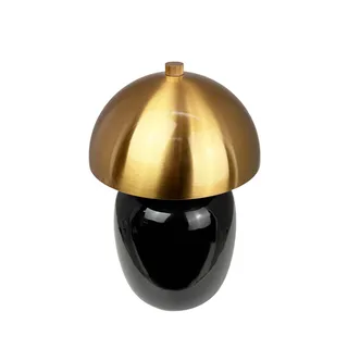 LED tafellamp Manhatten, zwart/messing de Dyberg Larsen en Noir, Laiton – photo produit 4 sur 5