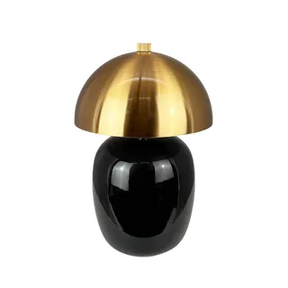LED tafellamp Manhatten, zwart/messing de Dyberg Larsen en Noir, Laiton – photo produit 3 sur 5