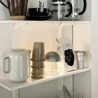 LED tafellamp op batterijen Along, set van 2 de Dyberg Larsen en Argent – photo produit 3 sur 5