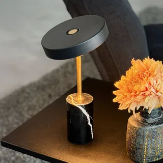 LED-Akku-Tischlampe Starlight, schwarz/messing von Dyberg Larsen in Schwarz, Messing – Produktfoto 3 von 4