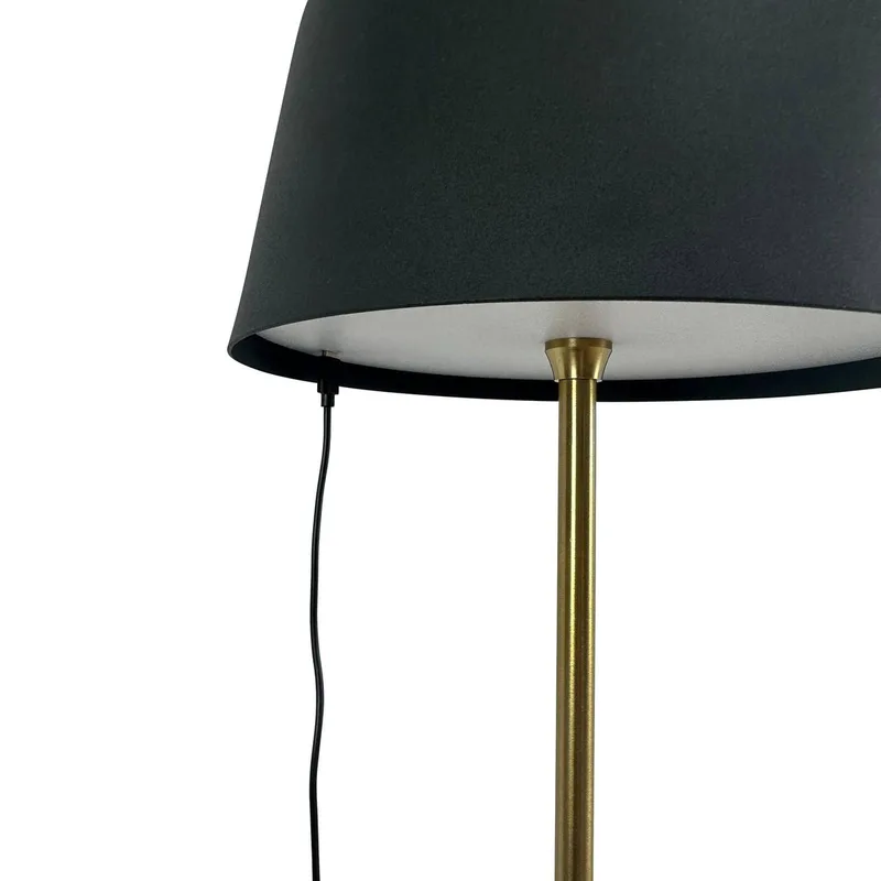 LED vloerlamp Yoyo, zwart, hoogte 125 cm de Dyberg Larsen en Noir, Laiton – photo produit 4 sur 5