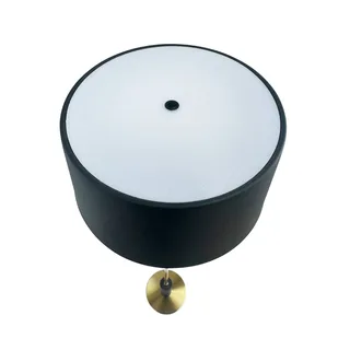 LED vloerlamp Yoyo, zwart, hoogte 125 cm de Dyberg Larsen en Noir, Laiton – photo produit 3 sur 5