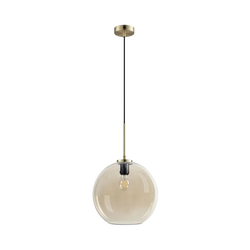 Loop hängande lampa 30 cm bärnsten/mässing från Dyberg Larsen i Mässing, Barnsteen – produktbild