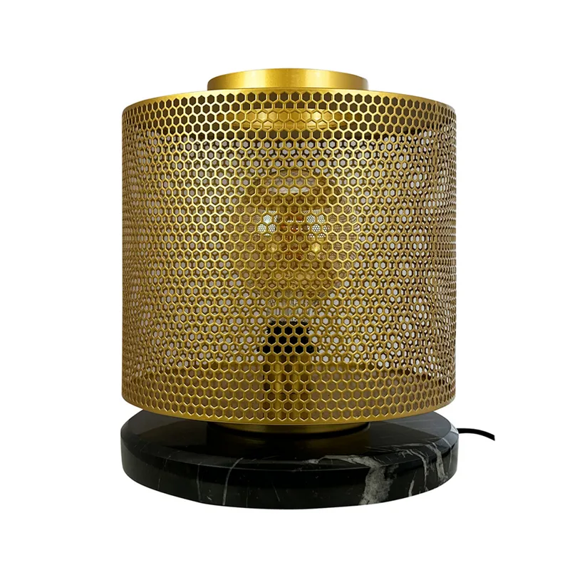 Nantes tafellamp, messing/marmer, Ø 30 cm de Dyberg Larsen – photo produit